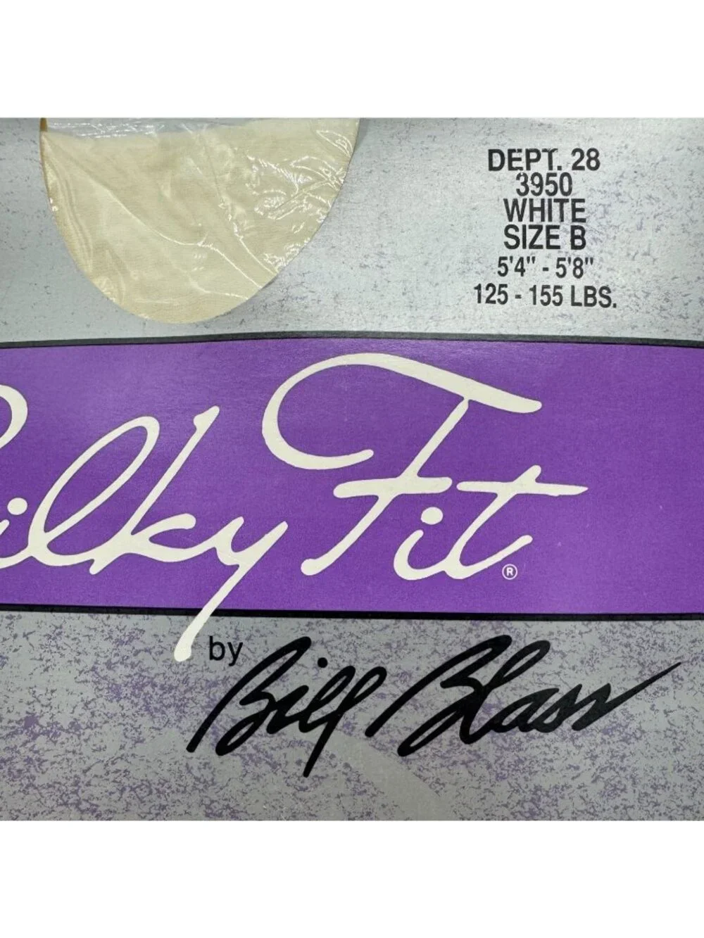 NEW Bill Blass Silky Fit Regular Pantyhose Size B White Classic Vintage NIB